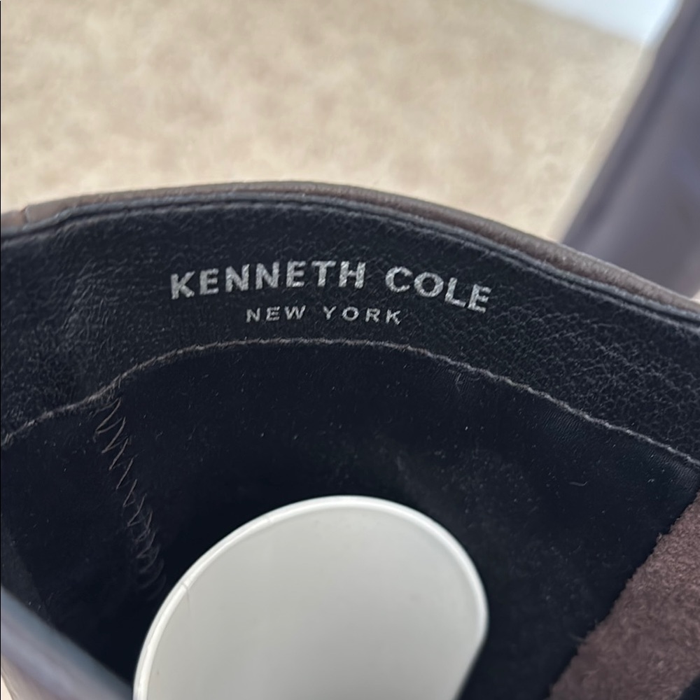Women's Kenneth Cole Brown Leather Heeled Boots - Picture 6 of 6